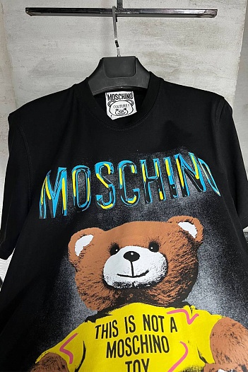 Мужская чёрная футболка Moschino Teddy Bear   