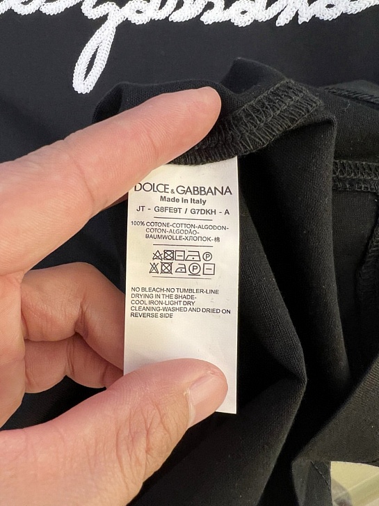 Мужская чёрная футболка Dolce & Gabbana Premium