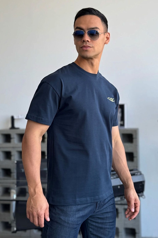 Мужская тёмно-синяя футболка Dior x Lewis Hamilton