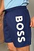 Мужские синие шорты Hugo Boss logo-print