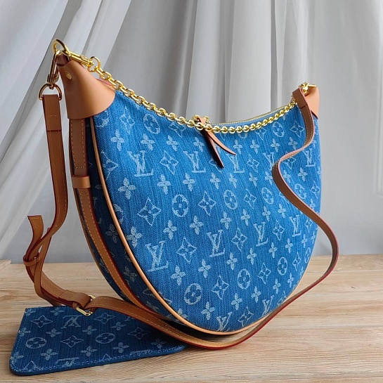 Женская сумка Louis Vuitton Loop Hobo Monogram Jeans 35x25 см