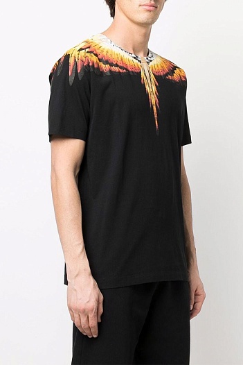 Чёрная футболка Marcelo Burlon County of Milan Solfolk Wings   