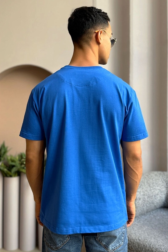 Синяя оверсайз футболка Amiri Varsity Palms