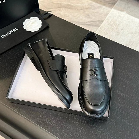 Женские лоферы Chanel Premium - Black   