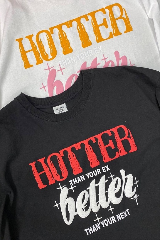 Оверсайз футболка Vetements Hotter Than Your Ex - White
