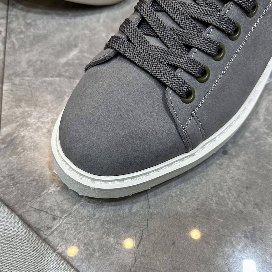 Мужские кроссовки Brunello Cucinelli nubuck calfskin - Grey