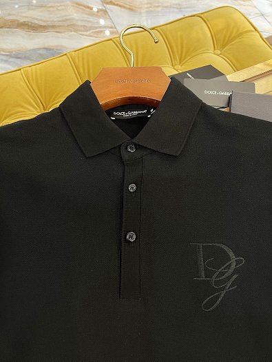 Мужское чёрное поло Dolce & Gabbana Premium   