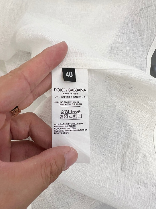 Льняная рубашка Dolce & Gabbana Premium - White