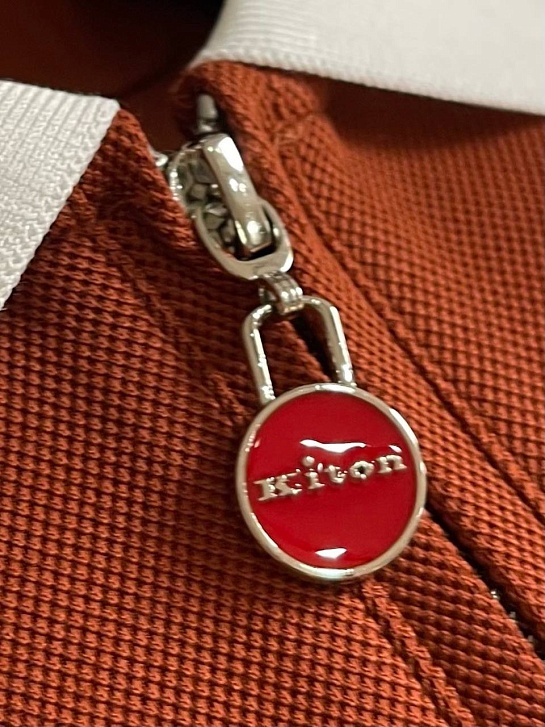 Мужское поло коричневого цвета Kiton premium