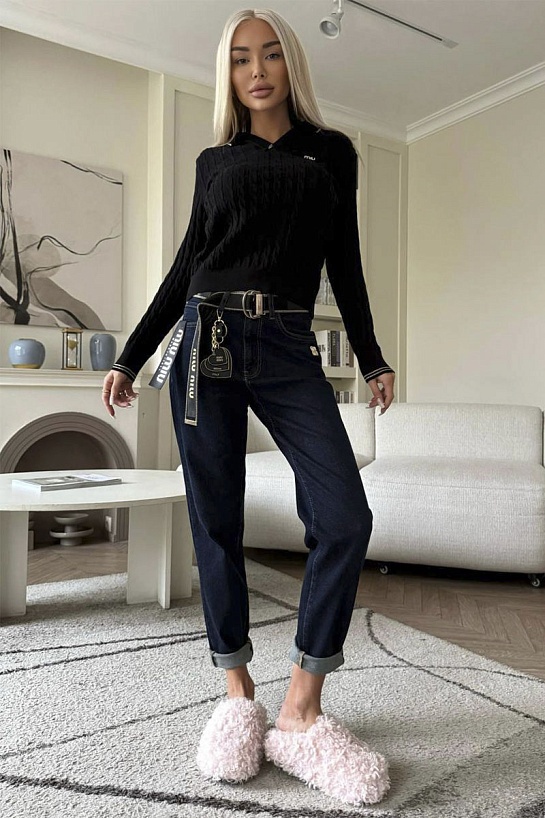 Женские синие джинсы MIU MIU