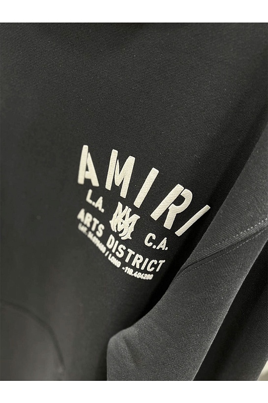 Мужское чёрное худи Amiri logo-print