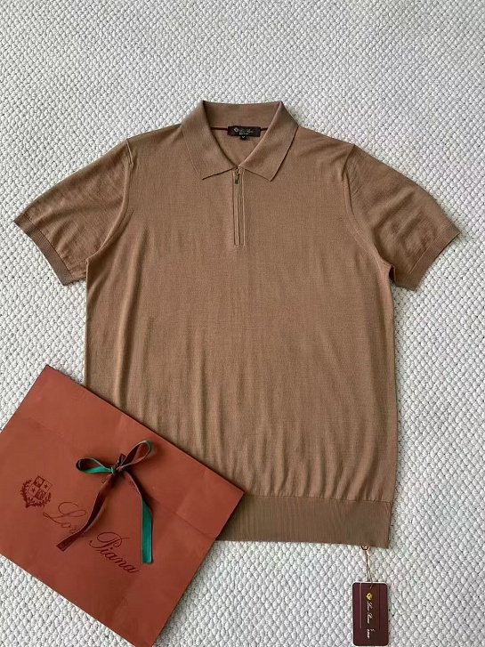 Мужское коричневое поло Loro Piana premium