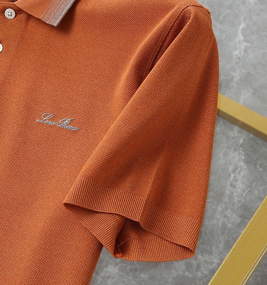 Мужское оранжевое поло Loro Piana premium
