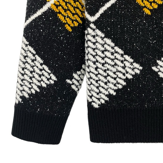 Чёрный свитер Louis Vuitton Premium Damier Argyle jacquard