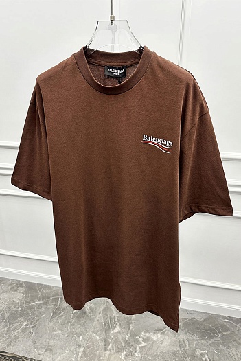 Оверсайз футболка Balenciaga Political Campaign - Brown   