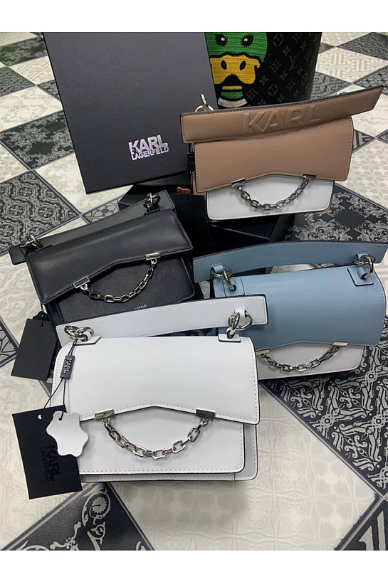 Кожаная сумка-сетчел Karl Lagerfeld Seven 21x15 см