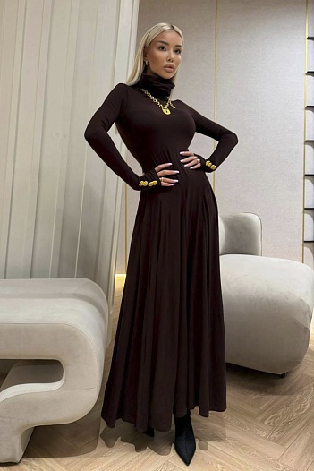 Женское трикотажное платье Schiaparelli Premium - Brown   