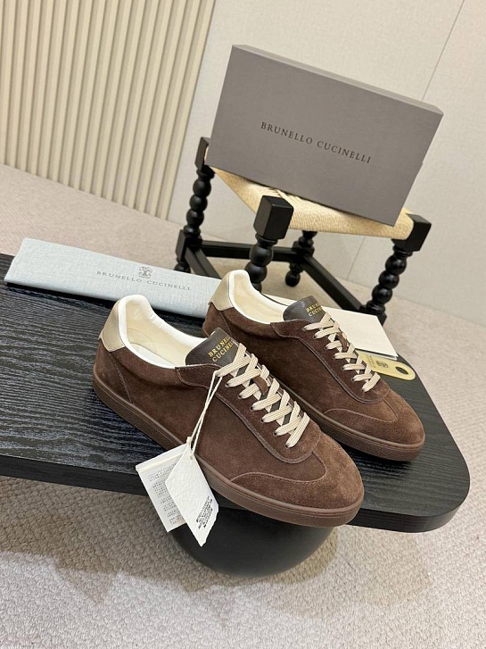 Замшевые кроссовки Brunello Cucinelli low-top - Brown