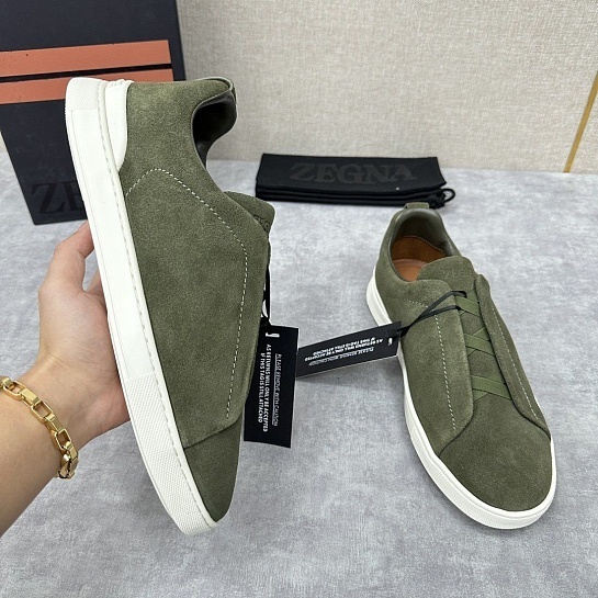 Мужские кроссовки Ermenegildo Zegna Triple Stitch Suede - Green