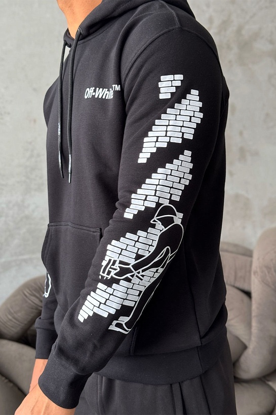Мужское худи Off-White Brick Arrows logo-print