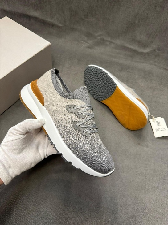 Мужские кроссовки Brunello Cucinelli knitted - Grey