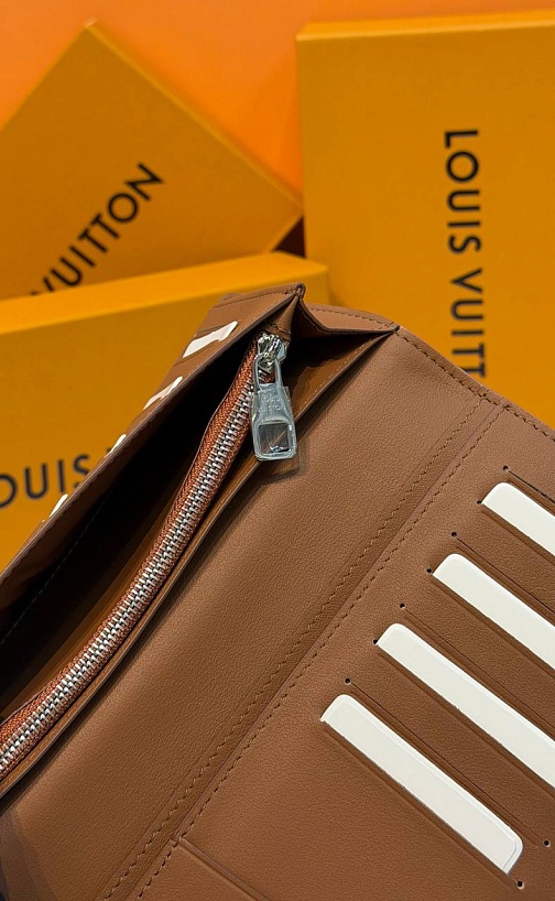 Кожаный бумажник Louis Vuitton Brazza premium 10x19x2 см