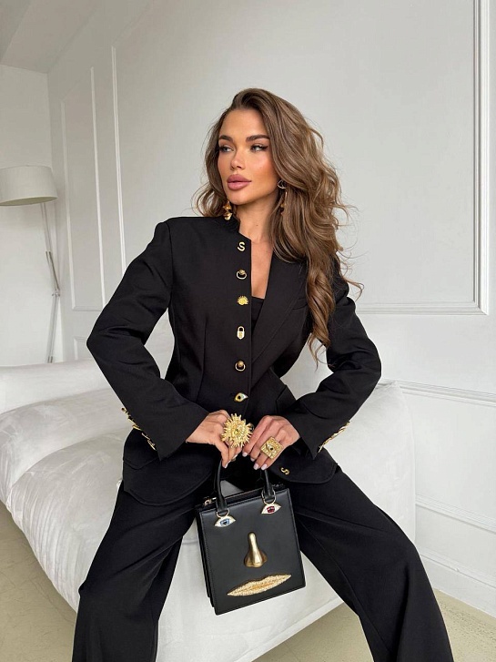 Женский костюм Schiaparelli чёрного цвета premium