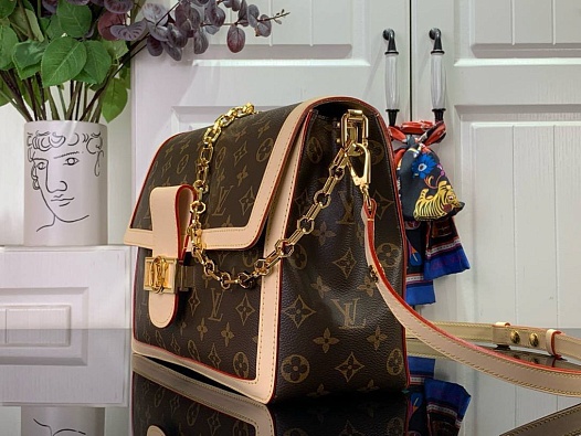 Женская кожаная сумка Louis Vuitton Dauphine Soft GM Premium 30x22x10 см   
