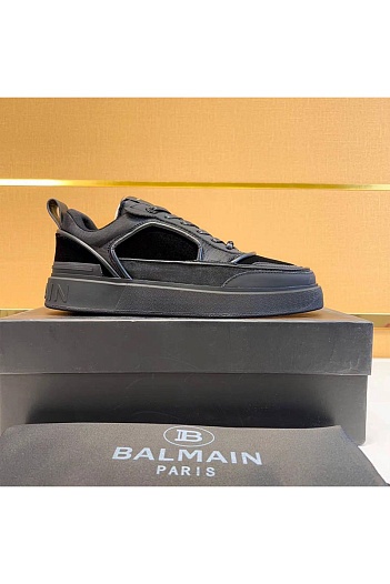Комбинированные кроссовки Balmain чёрного цвета   
