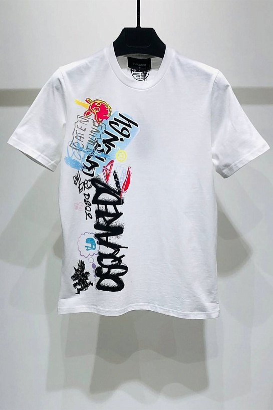 Мужская белая футболка Dsquared2