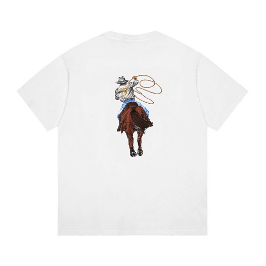Белая оверсайз футболка Louis Vuitton Premium graphic embroidery   