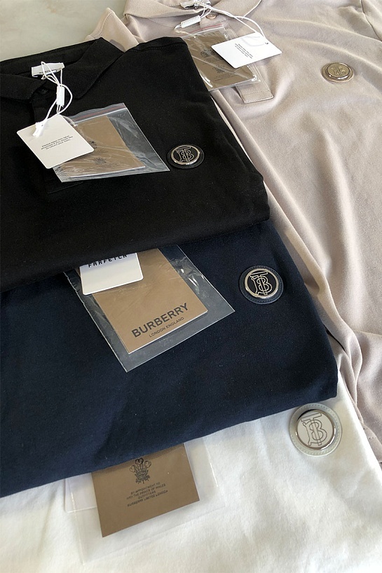 Мужское поло Burberry TB - Light Beige