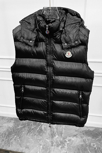 Мужской жилет Moncler logo-patch - Black   