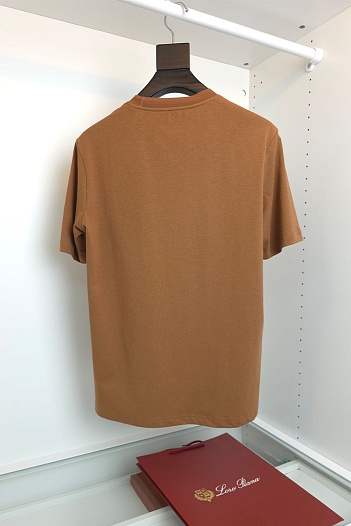 Мужская коричневая футболка Loro Piana premium   