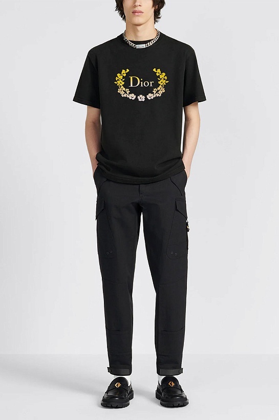 Мужская чёрная футболка Dior Ski Capsule