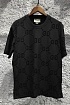 Чёрная оверсайз футболка Gucci GG monogram
