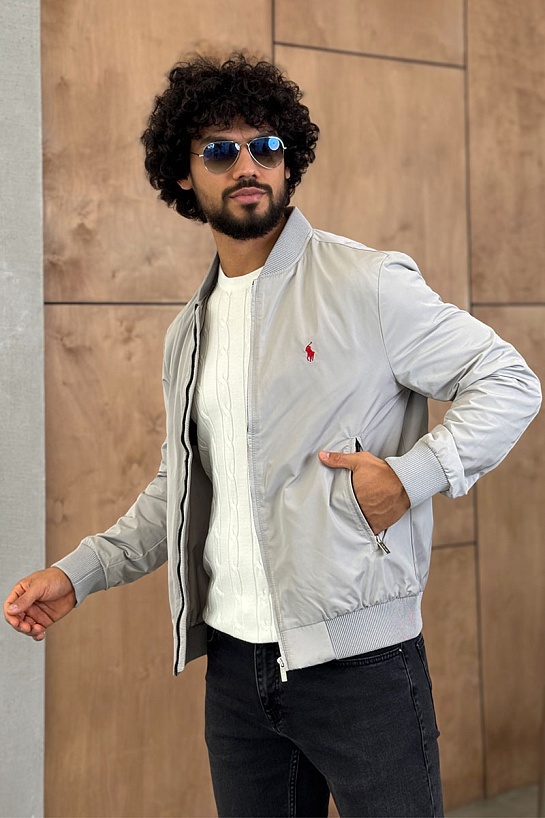 Мужской серый бомбер Роlо Ralрh Lаurеn