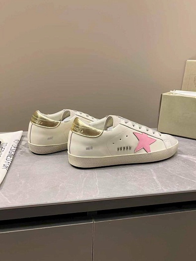 Женские кожаные кроссовки Golden Goose Super Star premium   