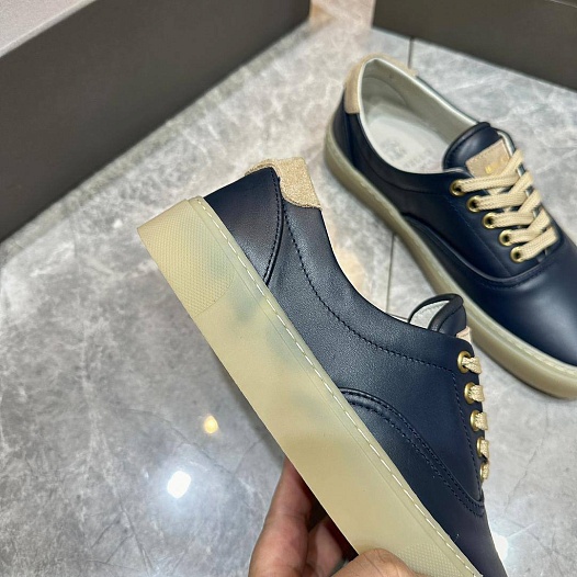 Кожаные кеды Brunello Cucinelli Sail low-top - Blue   