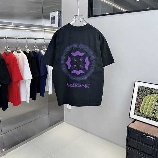 Чёрная оверсайз футболка Chrome Hearts Premium