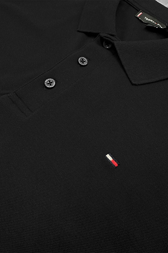 Мужское чёрное поло Tommy Hilfiger