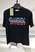 Чёрная оверсайз футболка Gucci mirror-logo