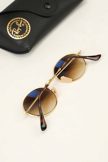 Солнцезащитные очки Ray-Ban Oval Metal - Brown   