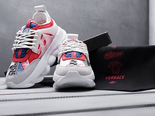 Кроссовки Versace Chain Reaction 2 Chainz - White / Red