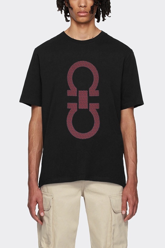Чёрная футболка Salvatore Ferragamo Gancio-print