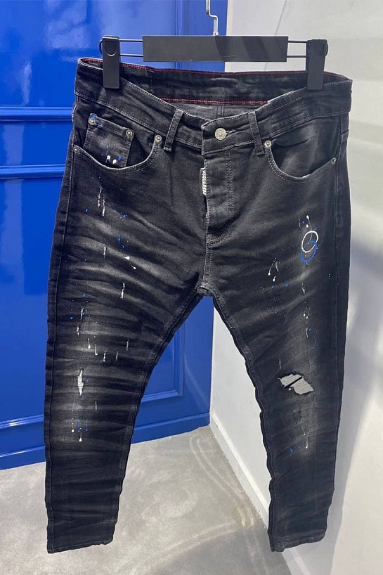 Мужские джинсы Dsquared2 "Paint Splatter" - Black