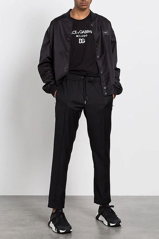 Чёрная футболка Dolce&Gabbana Milano logo-embroidered