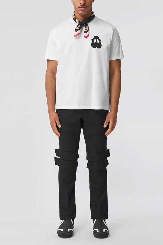 Белая оверсайз футболка Burberry Monster-print