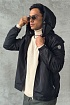 Чёрная ветровка Moncler logo-patch