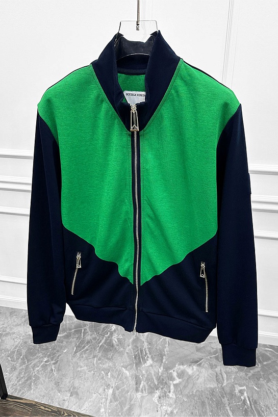 Мужская кофта на молнии Bottega Veneta - Navy / Green